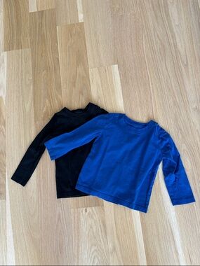 Set of 2 Primary Long-Sleeve Tees - Cobalt Blue & Black